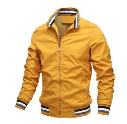 2023 Primavera Outono impermeável Zip Up Casual Jaqueta para Homens Loose Fit Baseball Bomber Coat