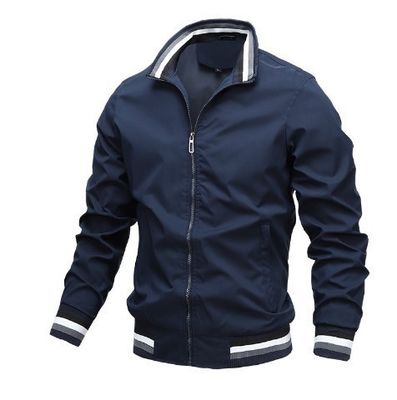 2023 Primavera Outono impermeável Zip Up Casual Jaqueta para Homens Loose Fit Baseball Bomber Coat