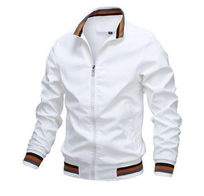 2023 Primavera Outono impermeável Zip Up Casual Jaqueta para Homens Loose Fit Baseball Bomber Coat
