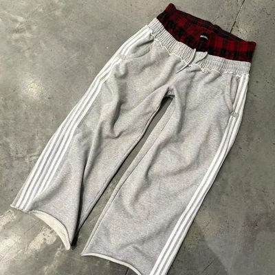 Roupas de rua Moda cintura dupla XMAMLON RTS Calças de treino masculinas com fecho de corda