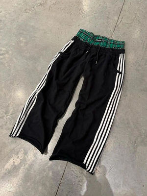 Roupas de rua Moda cintura dupla XMAMLON RTS Calças de treino masculinas com fecho de corda