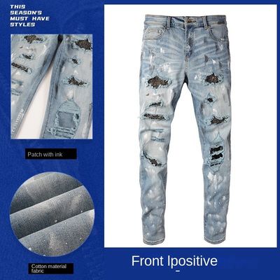 Rhinestone Denim Moda Cristais Rivets Bootcut Jeans com material lavável