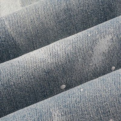 Rhinestone Denim Moda Cristais Rivets Bootcut Jeans com material lavável