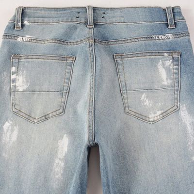 Rhinestone Denim Moda Cristais Rivets Bootcut Jeans com material lavável