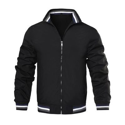 Spring Men's Bomber Hoodie com fecho de suporte e sem decoração em poliéster / algodão