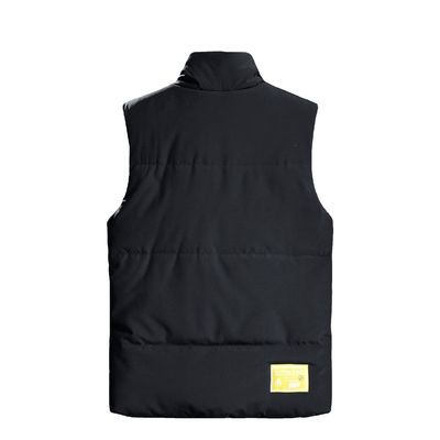 Colete de algodão espessado masculino com padrão Jacquard de comprimento regular sem capuz Inverno 2024