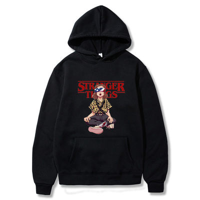 Hoodie preto simples sem forro respirável para manga regular