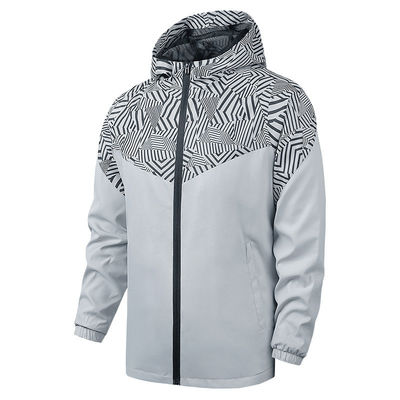 Casaco de homem impermeável impermeável ao vento Moda Manga fina Anorak Regular 100% Poliéster