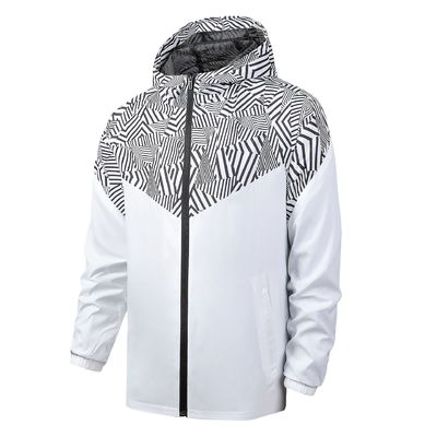Casaco de homem impermeável impermeável ao vento Moda Manga fina Anorak Regular 100% Poliéster