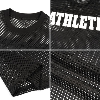 Impressão por transferência de calor de camisetas com malha de caixa para vestuário desportivo masculino em tecidos de malha