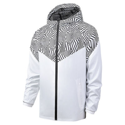 Casaco de homem impermeável impermeável ao vento Moda Manga fina Anorak Regular 100% Poliéster