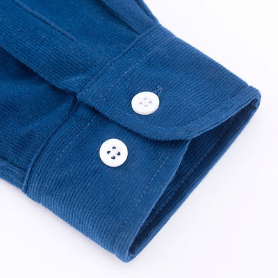 Sem detecção de agulhas camisas de tecido para homens M-5XL Manga longa simples tingido Polos Corduroy