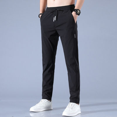 Esportes de verão masculinos Spandex Poliéster Logotipo personalizado Calças de carga Leve e Durável