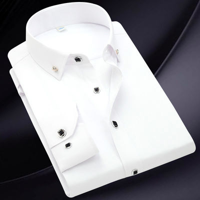 Galeria Branca Manga Longa Negócios Camisas Unisex Camisas Formais de Grande Tamanho Camisas Formais Para Homens Camisas Polo