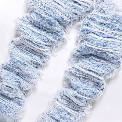 Meia cintura Destruída Denim lavado Calças jeans de pernas retas Calças masculinas Calças