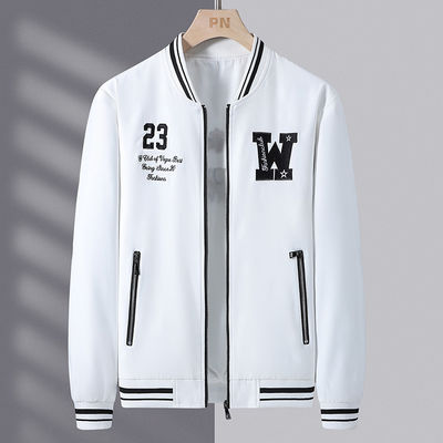 Outdoor Plus Size Jacket de avião masculino com fusão sem costura e bordados de letras