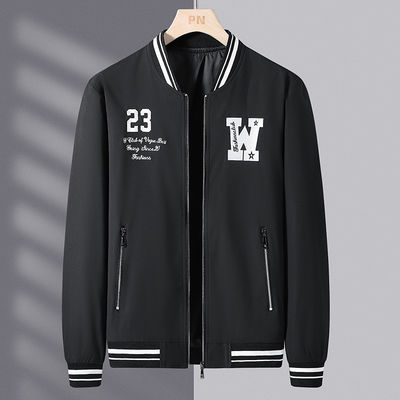 Outdoor Plus Size Jacket de avião masculino com fusão sem costura e bordados de letras