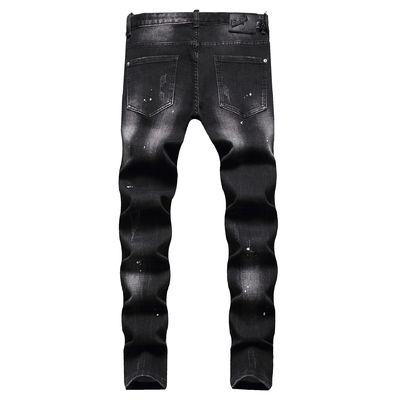 Modelo de impressão de bloqueio de cores jeans de denim masculino para logotipo personalizado e design desenhado à mão
