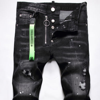 Modelo de impressão de bloqueio de cores jeans de denim masculino para logotipo personalizado e design desenhado à mão