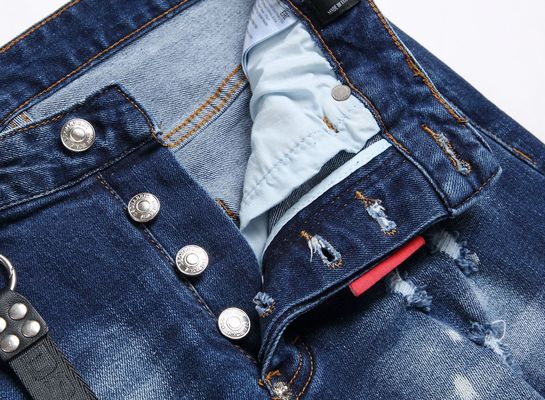 Roupas de moda masculina Slim Fit Mid Waist Baggy Jeans com adesivos pendurados de impressão digital