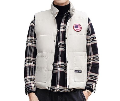Brinco de Patinho Branco, Corpo aquecedor, comprimento regular, Colete tático de patinho para homens ao ar livre.