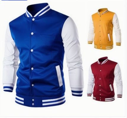 Tipo de processamento revestido Suéter uniforme de beisebol para roupas de trabalho masculinas Logotipo personalizado