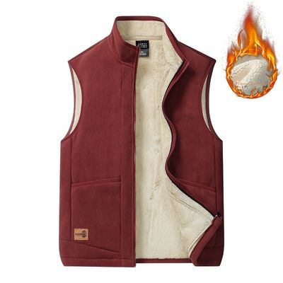 Large Size Homens Casual All-Match Trend Coat Veste com forro de lã e colar stand