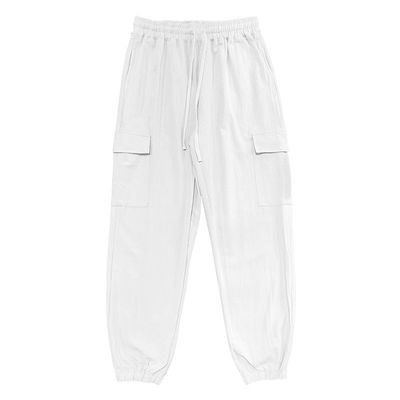 Pantalhões para homens com desenho impresso e material de algodão e linho