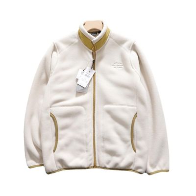 Velo polar bordado Unisex espessado colarinho de apoio quente casaco masculino casaco de malha