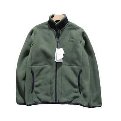 Velo polar bordado Unisex espessado colarinho de apoio quente casaco masculino casaco de malha