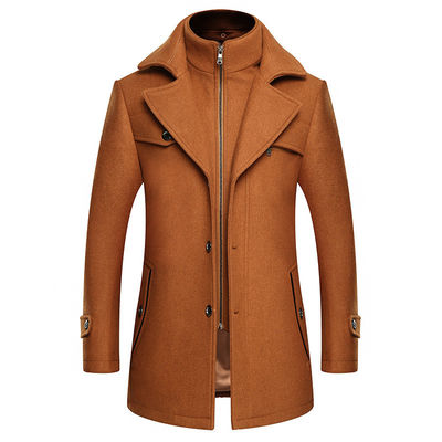 Não há detecção de agulhas Cidade da moda 24-35 Anos de idade Homem Plus Size Double Collar Woolen Coat