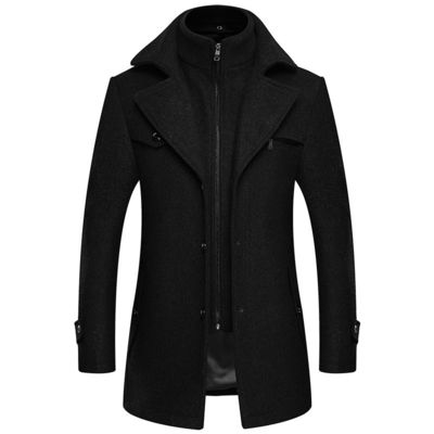 Não há detecção de agulhas Cidade da moda 24-35 Anos de idade Homem Plus Size Double Collar Woolen Coat