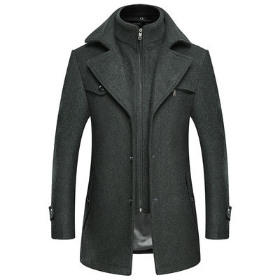 Não há detecção de agulhas Cidade da moda 24-35 Anos de idade Homem Plus Size Double Collar Woolen Coat