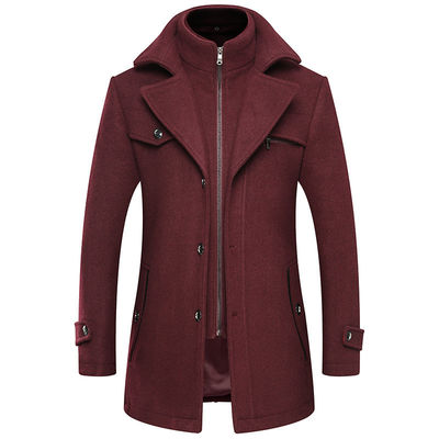 Não há detecção de agulhas Cidade da moda 24-35 Anos de idade Homem Plus Size Double Collar Woolen Coat