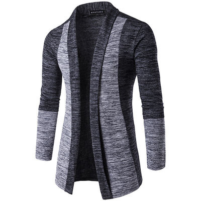 XMAMLON OEM Homens Casual Knitwear Cardigan de manga longa com costura de cores de contraste