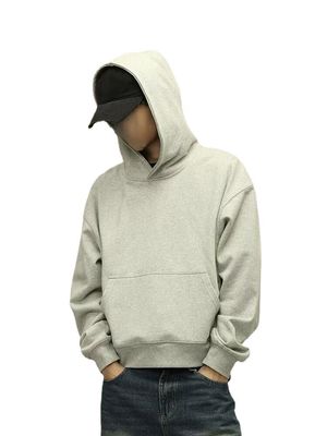 Homens Fleece Hoodie algodão peso pesado cortado ombro boxy Tracksuits Hoodies para homens