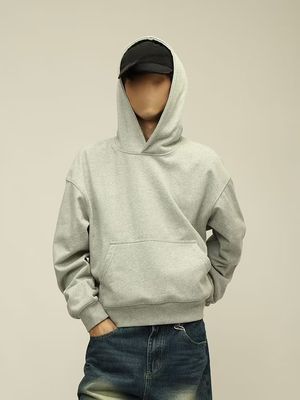 Homens Fleece Hoodie algodão peso pesado cortado ombro boxy Tracksuits Hoodies para homens
