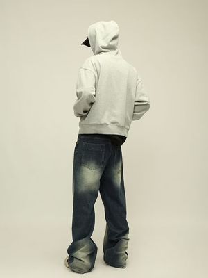 Homens Fleece Hoodie algodão peso pesado cortado ombro boxy Tracksuits Hoodies para homens
