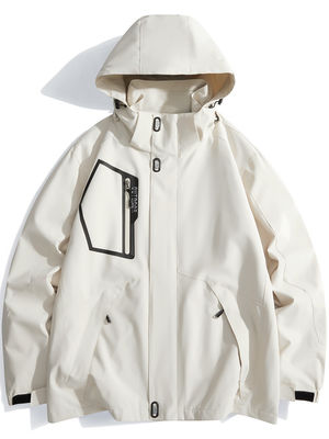 Outdoor Winter Bike Racing Jaquetas masculinas de comprimento regular Hoodies removíveis impermeáveis
