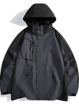 Outdoor Winter Bike Racing Jaquetas masculinas de comprimento regular Hoodies removíveis impermeáveis