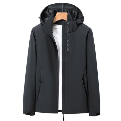 Colete de vento masculino de comprimento normal para primavera e outono