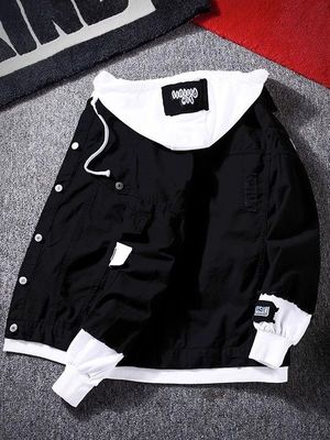 Denim masculino de duas peças, roupas de guarda-roupa da faculdade com patches de letras de chenille