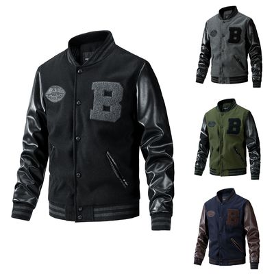 Decoração de bordados Jaqueta masculina de tricoteada para coleção de inverno e outono