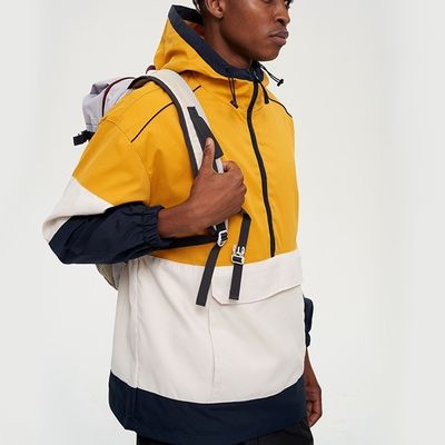 Estilo de manga regular XMAMLON Logotipo personalizado sem colarinho Anoraks Jaqueta para homens