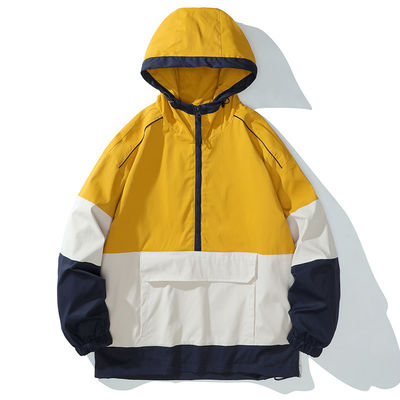 Estilo de manga regular XMAMLON Logotipo personalizado sem colarinho Anoraks Jaqueta para homens