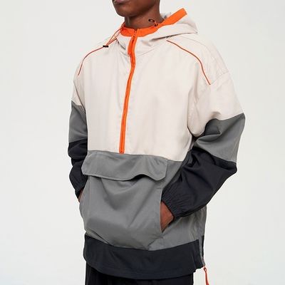 Estilo de manga regular XMAMLON Logotipo personalizado sem colarinho Anoraks Jaqueta para homens